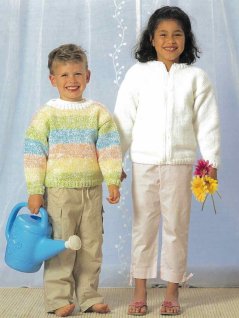 Dubbelstickad pullover och kofta