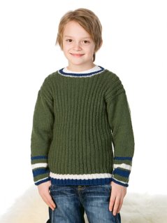 Strukturstickad tröja med ränder