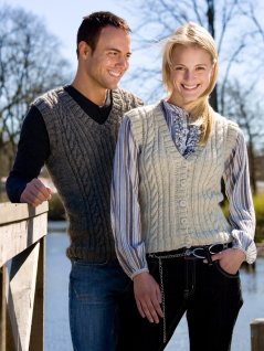 Flätstickad slipover och väst