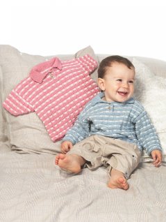 Randmönstrad tröja med lång eller kort ärm