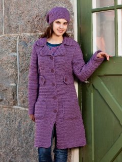 Virkad kappa och mössa