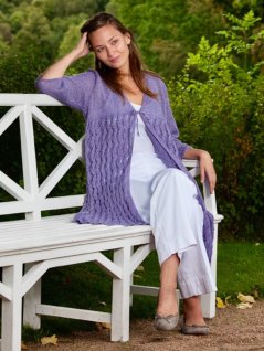 Spetsstickad långkofta