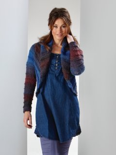 Strukturstickad kofta med Lamé effekt