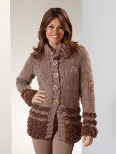 Kofta med pälsränder