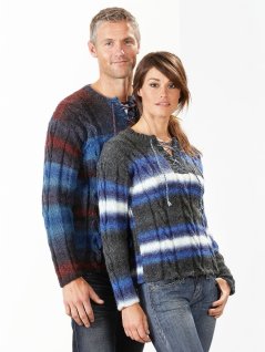 Flätstickade tröjor till dam, barn och herr