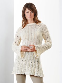 Spetsstickad tunika med lös krage