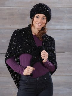 Basker och mönsterstickad sjal