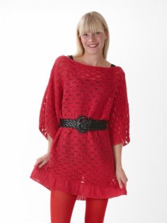 Tunika stickad på tvären