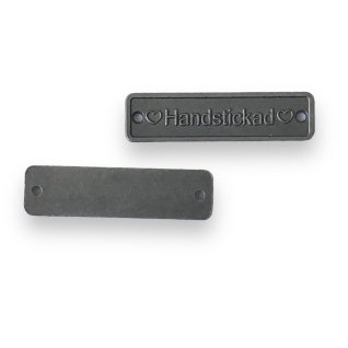 Platta Handstickad Antik Silver Metall 30mm