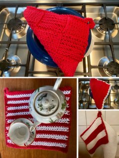 Fem olika grytlappar