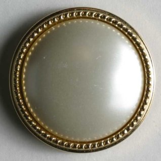 Polyamidknapp Guld-Vit 23 mm