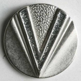 Metallknapp med stenar silver 23 mm