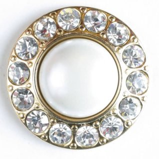 Strassknapp Guld-Vit 20 mm