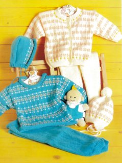 Tröja, hätta, kofta, mössa, tajts och byxa