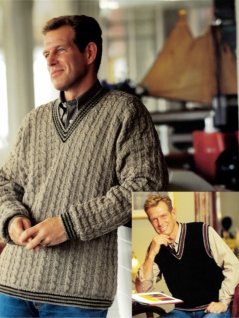 Struktur och flätstickad tröja och slipover