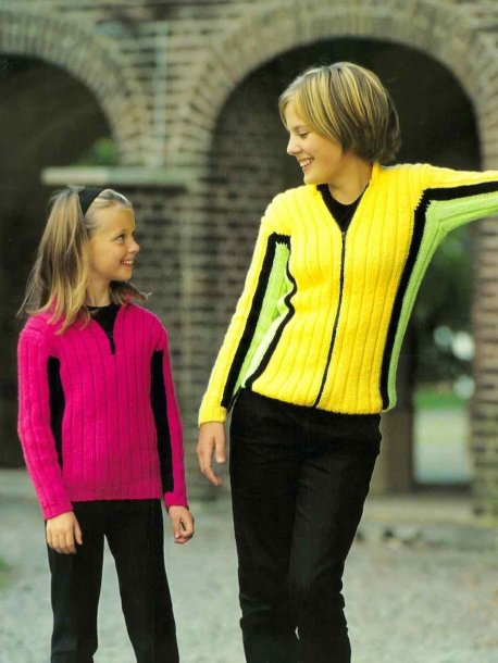 Ribbstickad kofta och pullover