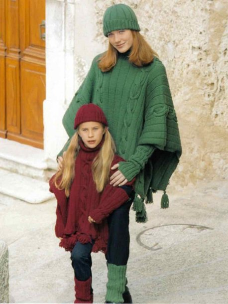 Poncho, mössa, fuskpolo, handleds- och benvärmare