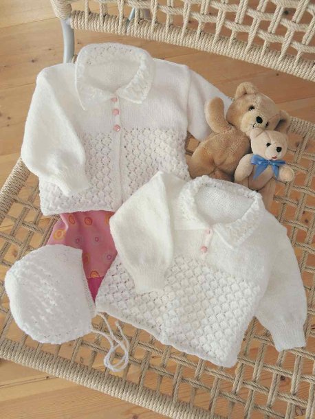 Jumper, kofta och mössa