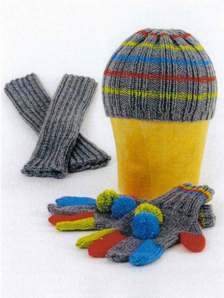 Mössa, fingervantar och benvärmare