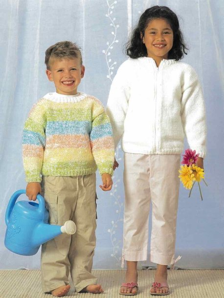 Dubbelstickad pullover och kofta