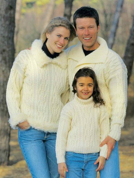 Familjepullover med resårer eller pälskanter