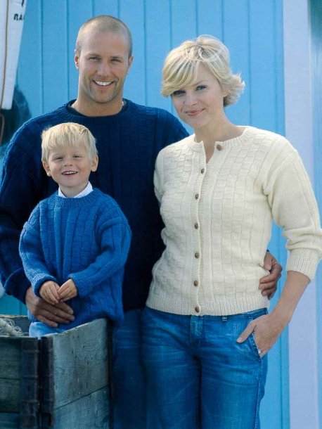 Pullover och kofta till familjen