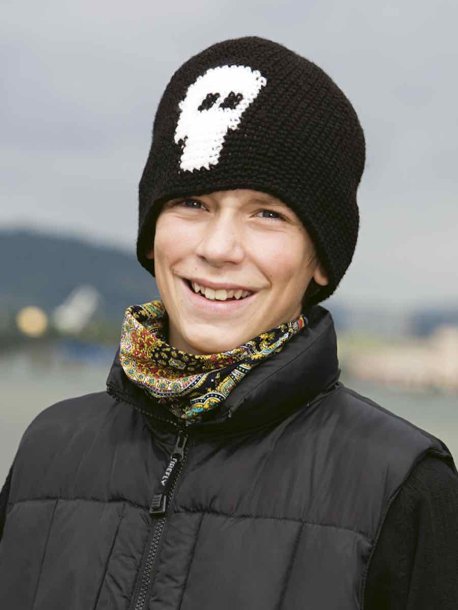 Virkade mössor med motiv