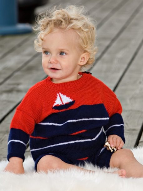 Randig seglartröja och byxa