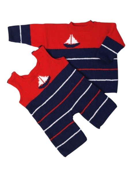 Randig seglartröja och byxa