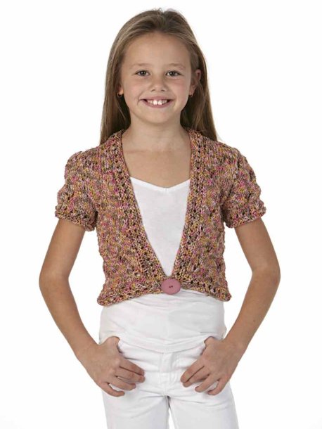 Spetsstickad kortärmad kofta