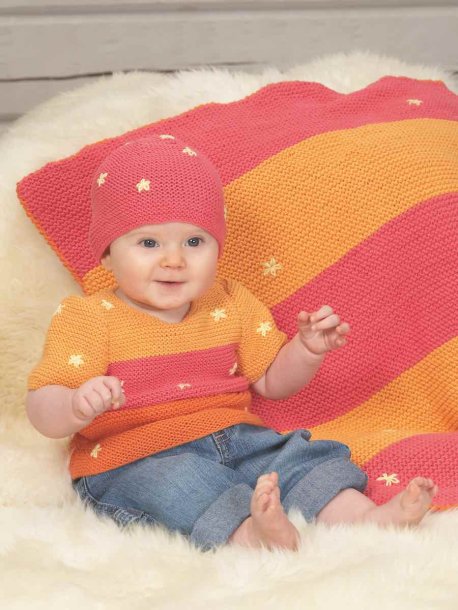 Rätstickade tröjor, mössor och filtar