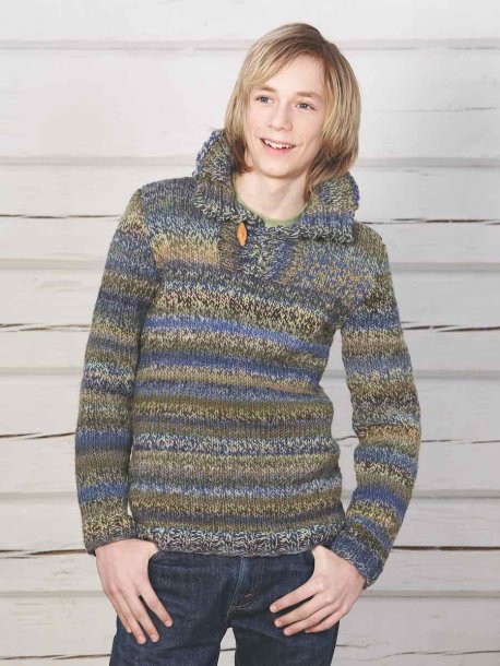 Slätstickade tröjor och resårstickad halsduk