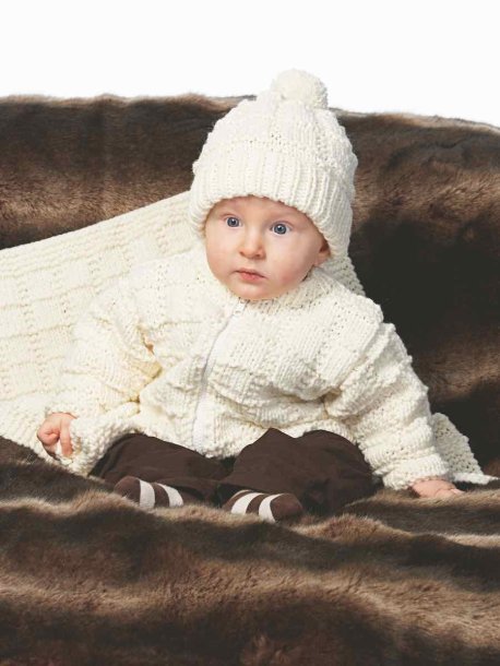 Rutstickat, baby, barnset och filt