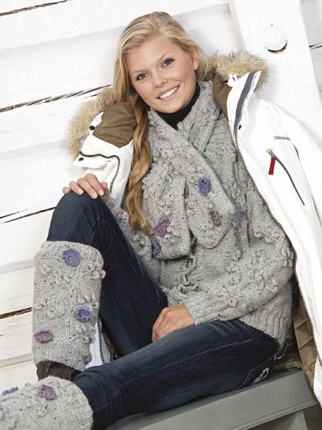 benvärmare och halsduk