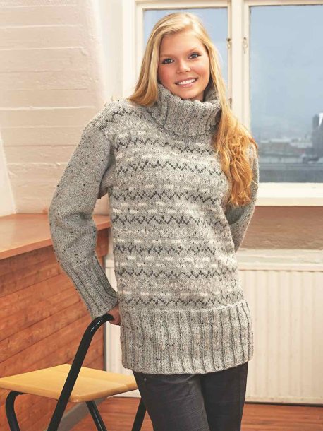 Mönsterstickad tröja