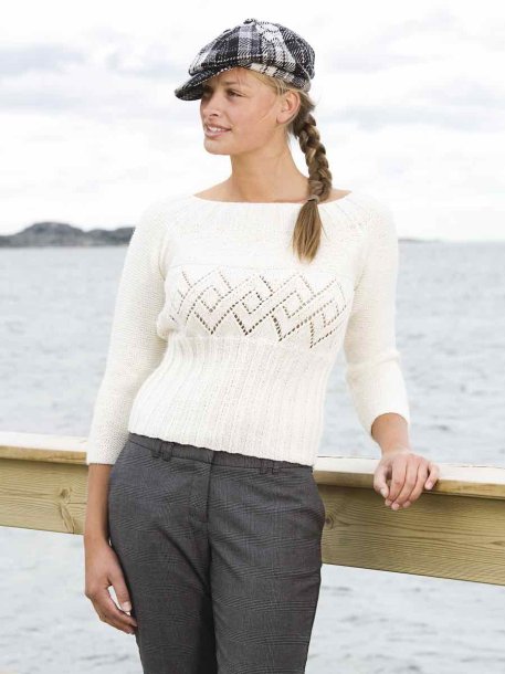 Raglanjumper med spetsbård