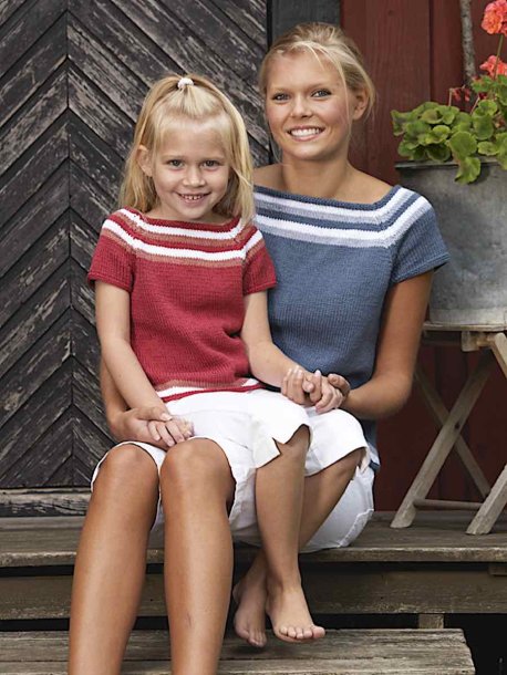 Kortärmad raglantröja med randbård