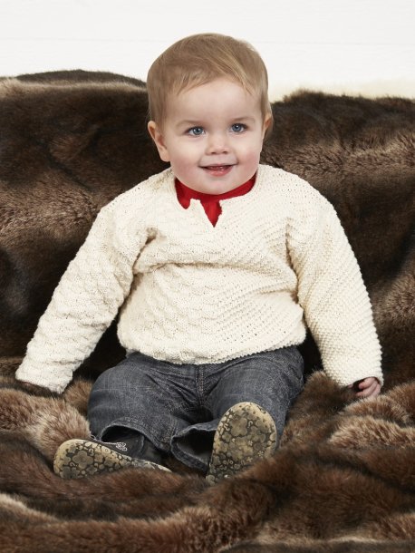 Strukturstickad tröja