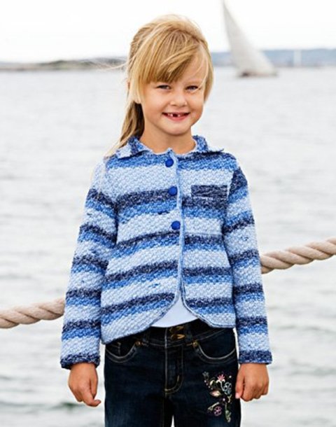 Stickad jacka till barn dam