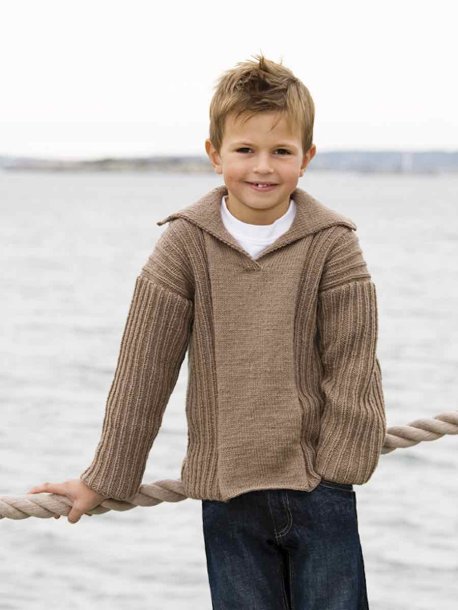 Strukturstickad tröja