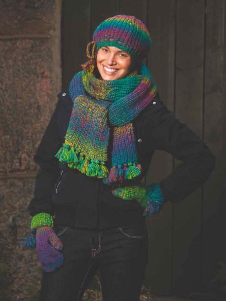 Mössa, vantar och halsduk