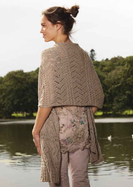 Spetsstickad sjal och hålstickad halsduk