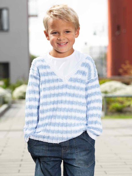 Randig v-ringad tröja