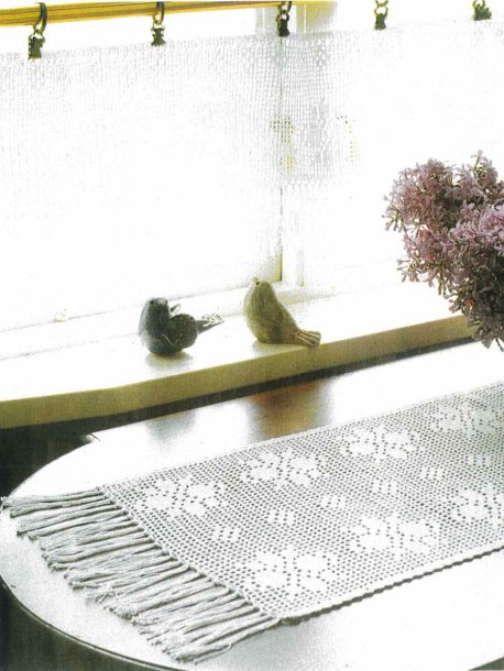 Löpare och kantspets till gardin