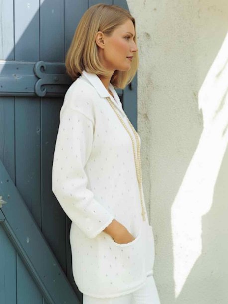 Långtröja med v-hals och fickor