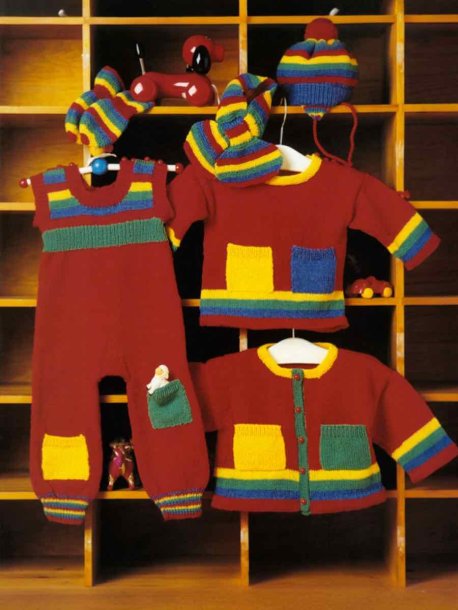 Tröja, kofta, byxa, mössa, halsduk och vantar